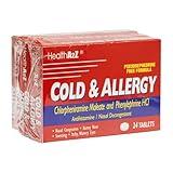 HealthA2Z Cold & Allergy | chlorpheniramine Maleate & phenylephrine HCL | 24 Tablets x 3pack (72 Tablets)
