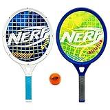 Nerf Driveway Tennis Set for Kids - 2 Player Kids Indoor Tennis Toy Set - Jumbo Rackets and Foam Ball - (2) Rackets + Foam Ball Included