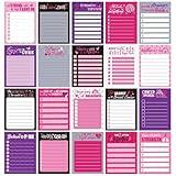 20 Pack Breast Cancer Awareness Sticky Notes, 600 Sheets 4"x 3" Pink Ribbon Inspirational Note Pads, Women Girls Breast Cancer Awareness Accessories Gifts with Hope Strength Courage Support Supplies