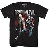American Classics Resident Evil Horror Science Fiction Video Game Chris and Jill Adult T-Shirt Black Large