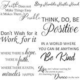 5 Sheets Inspirational Quotes Wall Decals Peel and Stick Vinyl Quotes Stickers Motivational Positive Saying Wall Art for Living Room Bathroom Bedroom Office Family Stickers Decor