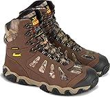 Thorogood Crosstrex 8” Insulated Waterproof Hiking Boots for Men - Premium Breathable Leather and Mesh with Mossy Oak Break-Up Country Camo and Traction Outsole, Brown/Mossy Oak - 13 M US