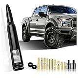 Car Bullet Antenna,Truck Exterior Decoration Accessories Car Vehicle Replacement Antenna Conpatible with Ford F150 RAM 1500 GMC Heavy Duty Pickup Trucks Accessories (New Upgrade Black-U.S. Flag)…
