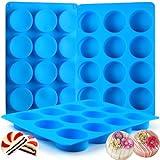 Sidosir 3Pcs Oreo Cookie Chocolate Silicone Mold, 12-Cavity Round Cylinder Oreo Chocolate Cover Molds for Candy, Silicone Baking Molds for Mini Cakes, Jelly