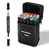 Dabo&Shobo 24 Colors Alcohol Markers, Dual Tip Art Markers, Coloring Marker for Kids Sketching Adult Coloring
