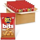 RITZ Bits Peanut Butter Sandwich Crackers, Snacks for Kids and Adults, Lunch Snacks, 12 - 3 oz Bags