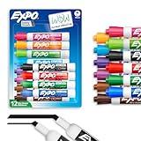 EXPO Low Odor Dry Erase Markers Chisel Tip Assorted Colors 12 Count