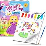 ZMLM Paint with Water Coloring Books for Toddlers, Mess Free Watercolor Painting Sets Activity for Kids Arts Crafts Gift Toy for Boy Girl Ages 4 5 6 7 8 Christmas Stocking Stuffers Birthday (Princess)