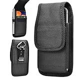 Tiflook for Samsung Galaxy S25 S24 S23 S22 S21 S20 FE S10 S9 A03S A13 A14 A23 A32 A51 A52 A53 A71 Note 20 Ultra Note 10 Plus Holster Nylon Cell Phone Pouch Belt Holder Carrying Case with Clip,Black
