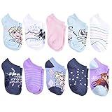 Disney Frozen girls No Show Socks, Blue Sky (10 Pack), Small US