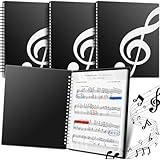 Fuyoooo 3 Pcs Sheet Music Folder Music Binder 40 Sleeves Display 80 Pages Write on Exposed Page Outside Sleeves Music Sheet Binder Fit Letter Size 8.5 x 11 Inch for Music Stand Organizer Artist Choirs
