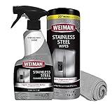 Weiman Stainless Steel Cleaner Kit - Removes Fingerprints, Residue, Water Marks, and Grease