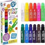 TBC The Best Crafts Paint Sticks,12 Classic Colors, Washable, Non-toxic, Tempera Paint Sticks for Kids and Students