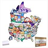 ACIMONE RV State Travel Map Sticker, 11 ⅘“ x 15 ¾” Visited States & Provinces Sticker Decals for Outdoors & Indoors- Road Trip Map of USA & Canada - Waterproof, Fade-Resistant, for Door or Wall