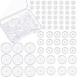 Hicarer 200 Pcs Clear Piercing Disc for Piercing Bump 3/5/ 7/9 mm Clear Silicone Earrings Backs Plastic Disc Pads Stabilizer, Earring Backs Stopper Earlobe Support Patches, 4 Sizes