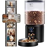 Frienhund Automatic Cat Feeder with 2K HD Camera: 5G WiFi Automatic Dog Feeder with Sealed Outlet,Cat Food Dispenser with Freshness for Multiple Pets,Detachable for Easy Clean-21 Cup (5L Food Storage)