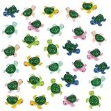 30 Pcs Miniature Turtles Multicolored Mini Turtle Decor Tiny Turtles Miniature Tortoises, Micro Landscape Decor Ornament Turtle Figure Garden Decor, Sea Turtles for Garden Fish Tank Micro Landscape