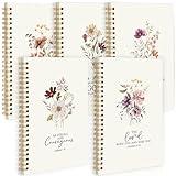 Gueevin 5 Pack Spiral Notebook Aesthetic School Supplies A5 College Ruled 160 Pages/ 80 Sheets Cute Notebook for Work Students School Office Supplies (Floral,Christian)