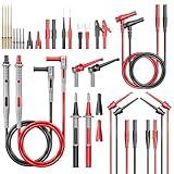 Goupchn 28PCS Multimeter Test Leads Kit with Alligator Clips Test Hook Clips Wire Piercing Probes Replaceable Precision Sharp Probes for Electrical Testing