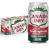 Canada Dry Zero Sugar Cherry Gingerale Fruit Splash 12oz, Pack of 12