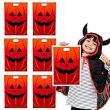 Super Z Outlet 50 Piece 11" x 17" Jack-O-Lantern Trick or Treat Bags Orange Pumpkin Face Halloween Plastic Candy Bags for Party Favors, Snacks, Decoration