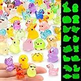 FEXIA 100pcs Mini Resin Animals 20 Types Bulk to Hide Luminous Mini Animals Glow in The Dark for DIY Garden Dollhouse Combination Sets for Micro Landscape Aquarium Party Decor