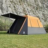 EVER ADVANCED Blackout 6 Person Camping Tent, Instant Cabin Tent for Family with Vestibule and Large Mesh Windows, 60s Easy Setup, Double Layer, Water-Resistant Orange