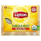 Lipton Tea Bags For a Iced or Hot Tea Organic Black Tea Iced or Hot Tea that Can Help Support a Healthy Heart 5.9 oz 72 Count