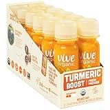 Vive Organic Turmeric Boost Wellness Shot, Fresh Pressed Turmeric Shot, 2 fl oz Bottle (Pack of 12)
