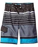 Kanu Surf Boys' Big Quick Dry UPF 50+ Beach Swim Trunk, Viper Black, 10/12