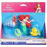 Swimways Disney Princess Ariel Dive Characters 3-Pack, Swimming Pool Accessories & Kids Pool Toys, Pool Party Supplies & Water Toys for Kids Aged 5 & Up