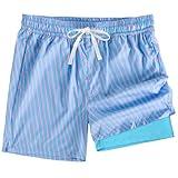 XOMZG Men's Swim Trunks，Mesh Lining Quick Dry with Pockets Beach Shorts Hawaiian