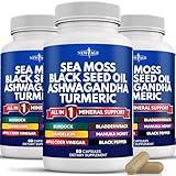NEW AGE Silica Sea Moss, Black Seed Oil, Ashwagandha, Turmeric, Bladderwrack, Burdock - with Manuka, Honey Dandelion, ACV Black Pepper Gluten Free