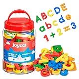 JoyCat 78 Pieces Magnetic Letters Numbers Alphabet Fridge Magnets ABC 123 Preschool Educational Learning Plastic Colorful Toy Set Uppercase Lowercase Math Symbols for Toddlers Kids