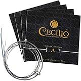 Cecilio 4 Packs of Stainless Steel Violin Strings 4/4 Full Set with E, A, D, G Strings for Electric and Acoustic Violins - Reliable and Affordable Replacement for your Fiddle