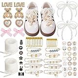 72 Pcs Sneaker Charms, Shoelace Charms For Sneakers, Pearl Rhinestone Brooches And Pins For Women, Shoe Jewelry Charms For Socks Laces Sneakers , Safety Pins Buttons For Sock Clothes Decor Accessories