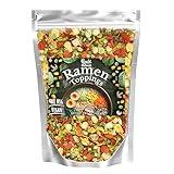 Dried ramen toppings. Dehydrated vegetables for ramen topper include Cabbage, Spinach, Chive, Carrot, Corn, Greepea & Shitake mushrooms. (5.83oz mixed vegetables)