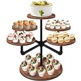 LLAXERGU Cupcake Stand, 3 Tier Cupcake Tower Large Cupcake Stand for 50 Cupcakes Wood Cake Stand Tiered Tray Stand Dessert Table Display Set Tiered Cake Stand for Party, Wedding, Birthday
