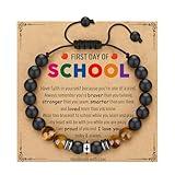 TONY & SANDY First Day of School Bracelet Back to School Gifts for Students College Middle High School Son Grandson Nephew Men Boys Jewelry Stuff Kindergarten Supplies 1st 2nd Grade Kids