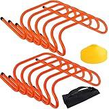 ASENVER 12 Hurdles Training Speed Agility Training Durable with 10 Marker Cone