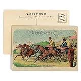 Our Trotters Brand Cigar Box Label, Horse Racing (4x6 Birch Wood Postcards, 2-Pack Stationary, Rustic Home Wall Decor)