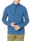 PGA TOUR Men's Luxe Wr Touch Camo Print 1/4 Zip Base Layer, Blue Grouper HTR, Large