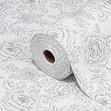 Gopas Drawer and Shelf Liner for Kitchen Cabinets Non-Adhesive, Non-Slip Cabinet Liner Shelf Paper Strong Grip Waterproof Easy to Clean for Kitchen Shelves Cupboard, Flower,12IN X 10FT