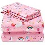 Joiedomi Kids Twin Sheet Set Unicorn - 3 Piece Soft Microfiber Bed Sheets - Deep Pocket Wrinkle Free, Cozy Toddler Bedding Set, Fade Resistant Breathable for Boys Girls Teens