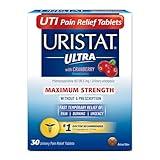 Uristat Ultra UTI Pain Relief Tablets, Fast Urinary Tract Infection Relief of Urinary Pain, Burning, Urgency, Maximum Strength, Cranberry Flavored Coating, 30 Tablets