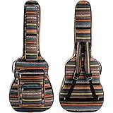 Tosnail 43 Inch Acoustic Guitar Gig Bag with Backpack Strap and 5 Pockets, Bohemian Vintage Guitar Storage Case Bag