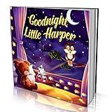 Personalized Story Book by Dinkleboo - "Goodnight" - for Children Aged 0 to 8 Years Old - Tuck Your Baby, Toddler or Young Child in for Sweet Dreams with This Rhyming Story Book. Soft Cover. 8x8"