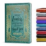 LBWCER Boss Appreciation Gift Mentor Gift Notebook Great Leaders Notebook Leader Supervisor PM Mentor Retirement Gift Coworker Farewell Leather Journal Notebooks (Great green)