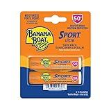 Banana Boat Sport Ultra SPF 50 Lip Sunscreen 2 Pack | SPF Lip Balm, Banana Boat Sunscreen for Lips, Beach Essentials, Beach Necessities, Summer Essentials, Sun Care, Sunblock for Lips, Twin Pack