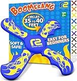 Fun Boomerang - Kids Outdoor Flying Disc Game - Soft & Easy to Use - Birthday Gifts for Boys & Girls All Ages - Best Boy Gifts for 6 7 8 9 10 Year Old Boys + 2025 Top Toys for Age 8-12 Boy Gift Ideas